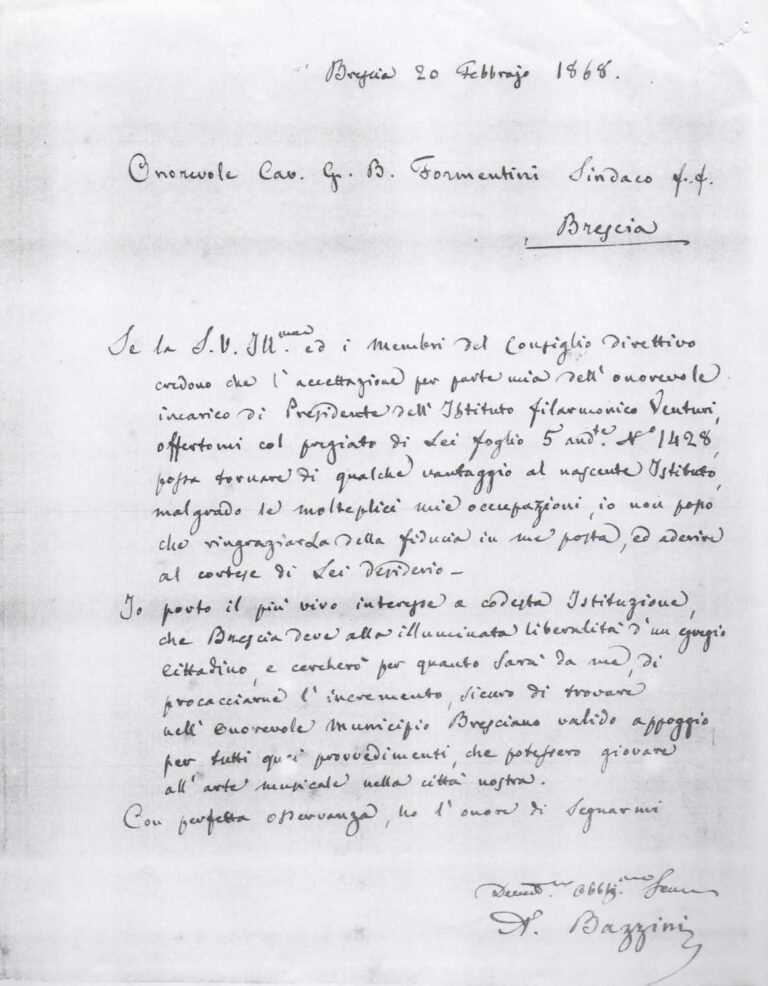 bazzini accetta l'incarico di presidente del venturi risultato